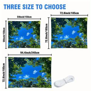 TEMU 1개 QD-VIVIOS - 나무 하늘 구름 잎사귀 - 선셰이드 캐노피, 경량 폴리에스터 비치, 캠핑, 정원, 피크닉용 - 야외 어드벤처 쉐이드 (폴 미포함)