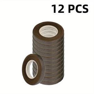 TEMU 12롤 플로럴 테이프, 줄기 랩핑 테이프, 플로리스트 테이프, 플로럴 공예 용품, 부케 줄기 랩핑, 웨딩 부케 (다크 그린, 라이트 그린, 브라운)