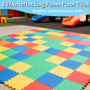 TEMU FitHive 12개입 밸류팩 EVA 인터로킹 폼 운동 타일, 초고밀도 미끄럼방지 방음 보호 매트, 홈짐, 놀이방, 발코니, 식물 공간, 애완동물, 피크닉, 놀이터, 공예실, 다기능 바닥 매트, 고밀도 바닥 보호 매트, 할로윈 크리스마스 피트니스 애호가 선물, 퍼즐 카펫