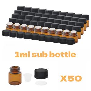 TEMU 50개입 1ml 2ml 3ml 여행용 병, 에센셜 오일 드로퍼 병, 화장품 드로퍼 병, 호박색 유리병, 세럼, 향수, 오일, DIY용, 다양한 규격 선택 가능