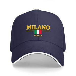TEMU 1개 MILANO 골든 이탈리아 스타일 남녀공용 조절 가능한 야구 모자, 모든 계절에 적합, 가벼운 폴리에스터 소재, 캐주얼 모자