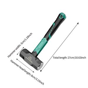 TEMU 고체 석공용 망치, 건설용 망치, 가정용 팔각형 망치, 타일/목재/합판 설치용 대형 벽면 망치, 리모델링/건설/목공에 적합, 철제 망치 도구, 수동 공구