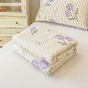 TEMU 모사슈 라텍스 여름 쿨매트 시원한 라텍스 침대패드 매트리스 매트 아이스패드 배개커버포함 5mm 쾌적하고 편안함 기계 세탁 가능 소프트 쿨 여름 천연라텍스 매트 세트 통기성 사계절 침대 패드