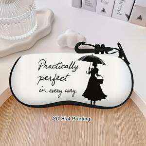 TEMU 원 브라운의 프린트 패턴 안경 케이스, 초경량 휴대용 소프트 네오프렌 지퍼 안경 케이스, 휴대용 보호 안경 케이스 홀더, 다양한 종류와 크기의 안경에 적합, 외출 시 안경 휴대에 편리, 남녀 모두에게 적합