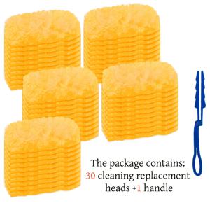 TEMU /40개 정전기 먼지떨이 천, 두꺼운 일회용 대용량 팩 먼지 청소 교체 헤드 (손잡이 1개 포함) - 쉬운 리필, 필요 없음, 가구, 전자 제품 및 블라인드 청소용 - 청소 용품, 먼지 수집기