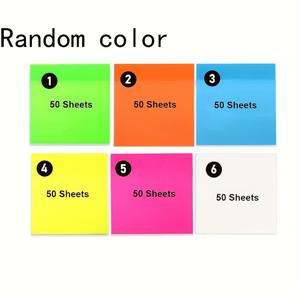 TEMU 투명 포스트잇 300개, 3x3인치, 접착식 반투명 투명 메모지 6개입, 플래너, 사무실, 학교, 대학, 교사 및 학생용, 생생한 6가지 색상