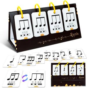 TEMU 75개입 음악 교육 카드 (초보자용), 음악 학습을 위한 인지 카드, 리듬 연습 카드, 어린이 및 학생용 악보 및 리듬 학습 도구 포함