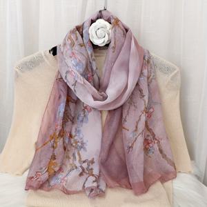 TEMU 여름 봄 롱 여성용 100% 실크 스카프 - 통기성 넥 스카프 스몰 숄 - 프린트 패션 스카프 여름 실내 에어컨 숄 헤드 스카프 해변 스카프 여행 겨울 목 보호 넥 스카프