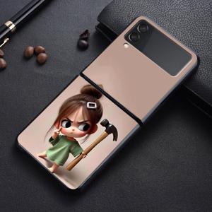 TEMU 폰 케이스: 재미있는 만화 소녀 폰 백커버 케이스, 삼성 갤럭시 Z 플립4 Z 플립5 Z 플립7 FE Z 플립6 Z 플립3 Z 플립 7 6 5 4 3 호환