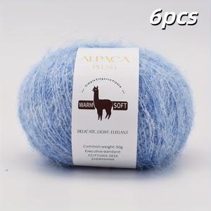TEMU 70% 알파카, 20% 폴리에스터, 10% 울 원사 6스케인 | 부드럽고 편안한 촉감, 브러시드 기술, 코바늘 뜨개질 또는 손뜨개에 적합, 스카프, 스웨터, 양말, 장갑, 코바늘 장난감에 이상적, 멀티컬러, 총 무게 300g/0.66 lbs