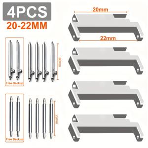 TEMU 4개 18-20mm 20-22mm 22-22mm 시계 스트랩 커넥터, 삼성 7 6 5 4 액티브 2 기어 S3 퀵 릴리즈 핀 어댑터, 화웨이 GT 2 3 4 5 프로, 아마즈핏 GTR 워치 밴드 스프링 바 액세서리