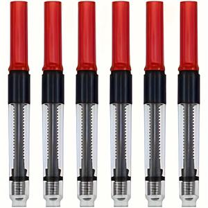 TEMU 대부분의 펜용 만년필 잉크 컨버터 6개 세트, 레드 어퍼처 4mm