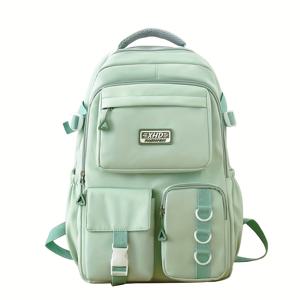 TEMU 솔리드 컬러 패션 이지 다기능 대용량 여성 백팩 하이 에스테틱 중고등학생 학교 통근 가방