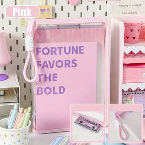 TEMU 1개 휴대용 핸드헬드 파일 폴더, A4 사이즈, 투명 지퍼형 메쉬 디자인, 내장형 클립보드, 손잡이 포함, 도톰한 대용량, 고품질 문서 정리함, 학생용 책 및 시험지 보관 가방, 학교 및 사무용품 보관에 적합, 필수 신학기 선물