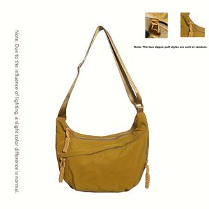 TEMU 여성을 위한 스타일리시한 나일론 크로스바디 백 - 가벼운 숄더백, 대용량, 조절 가능한 스트랩, 지퍼 잠금, 태슬 디테일, , 어반 스타일 및 신학기 행사에 적합