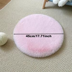 TEMU 부드러운 라운드형 장식 카펫 1개. 밝은 색상의 솔리드, 모던한 북유럽 스타일의 인조 토끼 원단으로 제작되었으며 세탁 가능하며 따뜻하고 친숙한 홈 데코 분위기를 연출하는 데 완벽합니다.