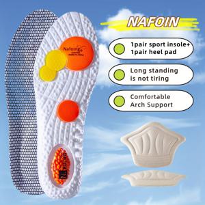 TEMU 4개/2개 스포츠 깔창 및 뒤꿈치 패드, 남녀 공용 에어 쿠션 다мп링 통기성 탈취 기능, 러닝 패드, 장시간 서 있기에도 피로 없이 편안한 깔창