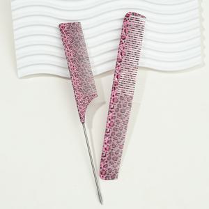 TEMU 2개 세트 패턴 빗 | 뾰족한 꼬리 스틸 바늘 빗과 부드러운 빗 | 스테인리스 스틸 손잡이 | ABS 이빨 | 모든 헤어 타입에 적합