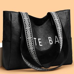 TEMU 퍼펙트 릴리 여성용 대용량 토트백 - 스타일리시한 합성 소재와 기하학적 프린트, 지퍼 클로저 & 고정 숄더 스트랩, 폴리에스터 안감, 손세탁 가능 - 일상 출퇴근, 업무, 쇼핑에 다용도 (밝은 핑크, 커피, 연갈색, 흰색, 검정), 여행 액세서리, 트렌디한 액세서리, 내구성 있는 구조, 넉넉한 수납공간, 직장 여성용