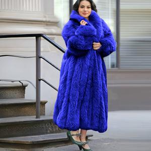 TEMU 플러스 사이즈 - 플러스 사이즈 - 여성 플러스 사이즈 롱 인조 토끼 코트, 패셔너블, 캐주얼, 엘레강트, 인조 코트