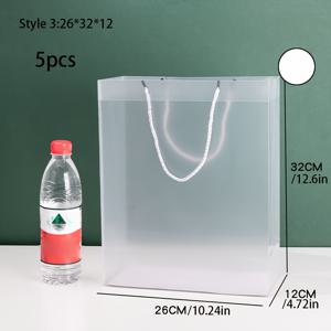 TEMU 남녀를 위한 선물 - PVC 선물 포장용 투명 프로스트 PP 플라스틱 토트백 (생일 선물, 의류, 화장품, 꽃, 기타 용품에 적합)으로 일상적인 니즈를 충족하는 선물