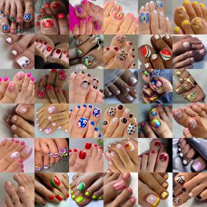 TEMU 랜덤 인조 네일 96개, 짧은 사각 발톱 스티커, 탈착식 네일 아트 스티커, 아름다운 발톱 디자인, 스타일리시하고 쉬운 네일 아트