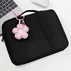 TEMU 스타일리시한 일본식 iPad 슬리브 케이스 1개, 11인치/13인치 태블릿용, 작은 꽃 참이 달린 다기능 휴대용 태블릿 수납 가방, 충격 방지 통근용 토트백