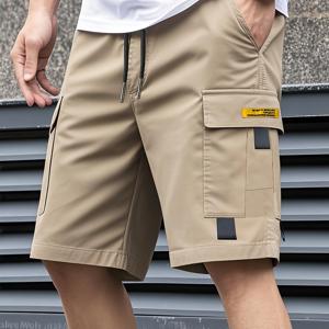 TEMU 남성용 패셔너블 캐주얼 작업복 반바지 1벌, 봄/여름용, 다중 포켓 및 드로스트링 디자인. 캐주얼 스포츠, 야외 활동, 캠핑, 여행, 휴가에 적합. 남성, 파트너, 가족을 위한 선물로 이상적. 남성 의류, 남성용 웨딩 반바지, 남성용 운동 바지