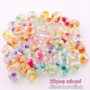 TEMU 폭발형 골든 포일 10mm 투명 구슬 20개/10개 세트, 직구멍 장식용 구슬, 핸드메이드 DIY 비즈 주얼리 제작 액세서리, 휴대폰 고리 목걸이 구슬