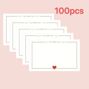TEMU 빈 하트 모양 카드 100개입, 포켓 카드, 결혼식, 생일, 기념일, 휴일, 명함, 흰색 인사 카드, 선생님 선물, 모든 수령자에게 적합