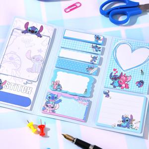 TEMU 1팩 - 180매 릴로 & 스티치 스티치 귀여운 스티커 메모, 스티치와 릴로 패턴 자체 접착 메모 패드, 사용하기 쉬움, 사무실, 학교, 가정용 메시지 노트에 적합, 스티치 캐릭터 팬을 위한 최고의 선물, 귀여운 문구, 만화 플래너 스티커