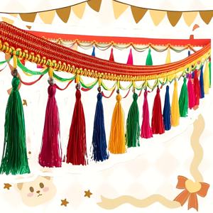 TEMU 레이저볼 장식 커튼과 트럭 장식이 있는 술 깃발 줄기, 축제 기념, 결혼식, 생일, 크리스마스 및 기타 즐거운 행사에 적합, 장식 | 생생한 술 디자인 | DIY 장식 | 커튼 술