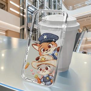 TEMU 폰 케이스: 여우 토끼 경찰 디자인 투톤 TPU 폰 케이스, 삼성 갤럭시 S25, S24 울트라, S21, S22 플러스, S23 FE, M11, M12, M01s, M32, M42, A54, A53, A52, A51, A71, A05, A14, A20, A21, A73 호환. 부드러운 TPU 소재, 고품질 보호 기능