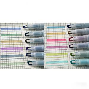 TEMU 12개 파스텔 듀얼 팁 하이라이터 (보이는 창 포함), 학습, 필기 및 저널링을 위한 예쁜 색상 마커 펜, 학생 필수품