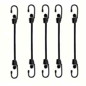 TEMU 6개 또는 12개 강력한 번지 코드 후크 포함 - 모든 날씨에 견디는 야외용 밴지 스트랩, 캠핑, 자전거 랙, 짐, 방수포, 텐트 고정용 - 무게 있는 물건 안전 고정, 내구성 강화 디자인, 트럭 소유자 및 건설 작업자를 위한 튼튼한 구조, 짐 묶음 스트랩