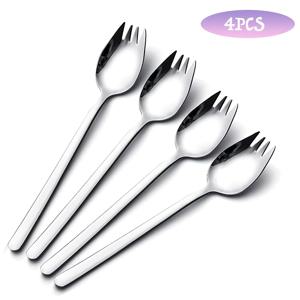 TEMU 스테인리스 스틸 스포크 4/8개 세트, 일상 가정용 메탈 스포크, 8인치 긴 손잡이 디저트 샐러드 포크, 과일 에n't 디저트용 내구성 있는 스포크, 미러 폴리싱, 식기세척기 사용 가능