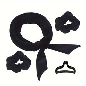 TEMU 쉬운 수면 중 헤어 컬러 세트 - 열 없음, 모든 헤어 타입을 위한 대형 웨이브 스펀지 롤러와 스크런치 & 클립