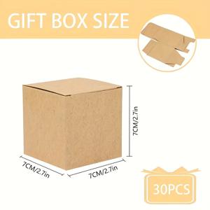 TEMU 그녀/남자를 위한 선물 30개 정사각형 크라프트 종이 소형 종이 상자, 주얼리, 사탕, 작은 선물 및 화장품 보관용 다용도 상자