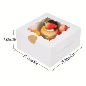 TEMU 20개 백화점 박스, 6x6x3 인치 백화점 케이크 박스, 백화점 쿠키 박스, 투명 창문이 있는 백화점 박스, 견고한 종이 케이크 박스, 파이, 페이스트리, 머핀용 백화점 박스, 식품 안전, 스택 가능 디자인, 선물 및 소매 사용을 위한 식품 디스플레이 박스, Easycarry 디자인
