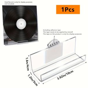 TEMU 벽걸이형 1/3 LP 레코드 홀더 세트, 드릴 불필요, LP 앨범 커버, CD 책, 액자 디스플레이용 자가 접착 아크릴 선반, 디자인, 플로팅 선반