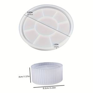 TEMU DIY 레진 실리콘 주얼리 몰드 2개/세트 라운드 트레이 에폭시 레진 몰드 DIY 보관함 실리콘 몰드 핸드메이드 석고 시멘트 혼합 트레이 홈 데코 만들기 용품