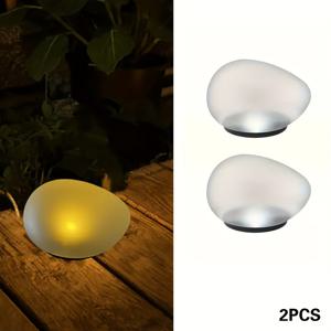 TEMU 미니 태양광 자갈 모조석 램프, 잔디 조명 - 태양광 정원 조명, 빌라 가든 램프, 장식용 램프, 스톤 램프