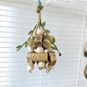 TEMU 2개 세트 [후크 1개 + 걸이 스트링 1개] 앵무새 추가 장식 모란 호랑이 가죽 씹는 장난감 케이지 장식 새 뿔 연마 엔터테인먼트 지능 씹는 스트링 새 장난감 소형 애완 동물 용품