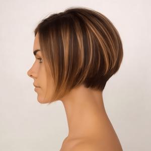 TEMU 여성용 전문가용 가발 | 짧은 전문가용 헤어스타일, 헤어, 투톤, 고밀도 가발, 일상복, 새해, 코스프레, 파티, 휴일 의상에 적합 - 우아한 스타일, 접착제 불필요, 조절식 미끄럼 방지 탄성 밴드 및 기타 기술로 고정됨