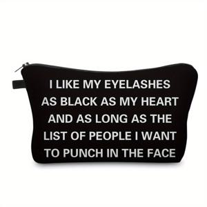 TEMU 3D 프린트된 문자 메이크업 포켓 - 