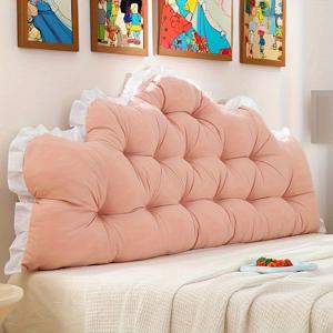 TEMU 1개 인스 쿠션 | 부드러운 침대 옆 베개 | 귀여운 충돌 방지 등받이 베개 | 편안한 대형 등받이 | 스트랩이 있는 헤드보드 소프트 쿠션 | 침실용 홈 데코 | 소파, 침대, 다다미 및 다양한 침대 크기 (퀸, 킹, 트윈)에 적합