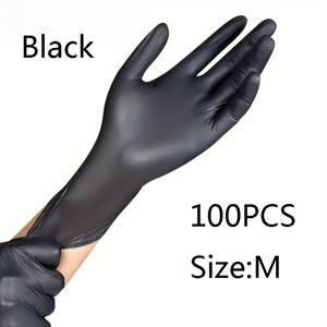 TEMU 고품질 일회용 블랙 니트릴 장갑 100개입, 가정용 설거지 청소, 타투 헤어 컬러링, 반려동물, 일상 가정 청소, 다목적 - 비의료용 장갑