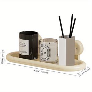 TEMU 1개 플라스틱 타원형 수납 랙, 흡착판으로 벽에 설치 가능, 드릴이 필요 없는 욕실 정리함, 샴푸, 샤워 젤, 비누 및 기타 세면 용품 보관용으로 설계되어 물을 배출할 수 있습니다.