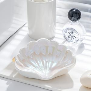 TEMU 3개입/1개입 껍질 배수 비누 상자 컬러풀 전기도금 라이트 럭셔리 고급 창의적인 욕실 무구멍 세라믹 비누 접시 홈 세면대 수납 선반 비누 홀더 배수