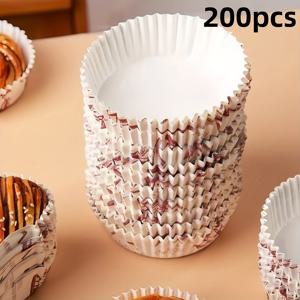 TEMU 50/100/200개 대형 컵케이크 라이너 - 미끄럼 방지, 기름 방지, 우아한 베이킹 컵 (머핀, 브라우니, 퀴슈용) - 가정, , 결혼식, 파티에 완벽한 재활용 가능한 종이 머핀 라이너